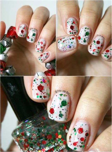 Red, white and gold christmas nails. 46 Creative Holiday Nail Art Patterns
