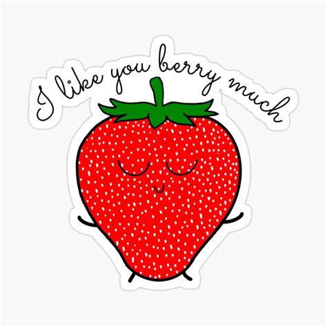 Strawberry Sticker Pun Sticker Cute Love Friendship Etsy