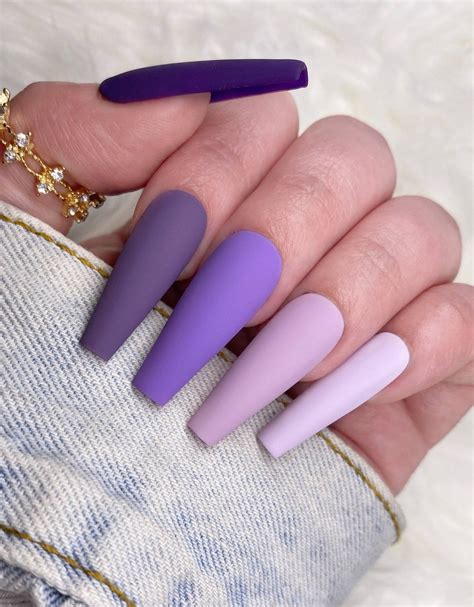 40 pretty purple nail ideas and designs you ll love purple ombre nails purple nails purple