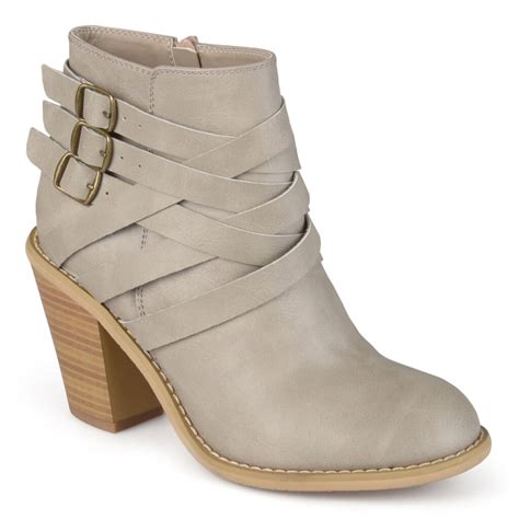 Brinley Co Journee Collection Strap Womens Ankle Boots Stone