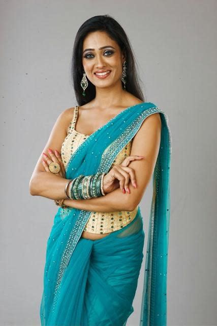Tv Actress Shweta Tiwari Hot Spicy Pics In Blue Saree Veethi