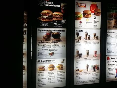Our dress code is 'comfy'. drive-thru menu board at McDonald's - Picture of McDonald ...