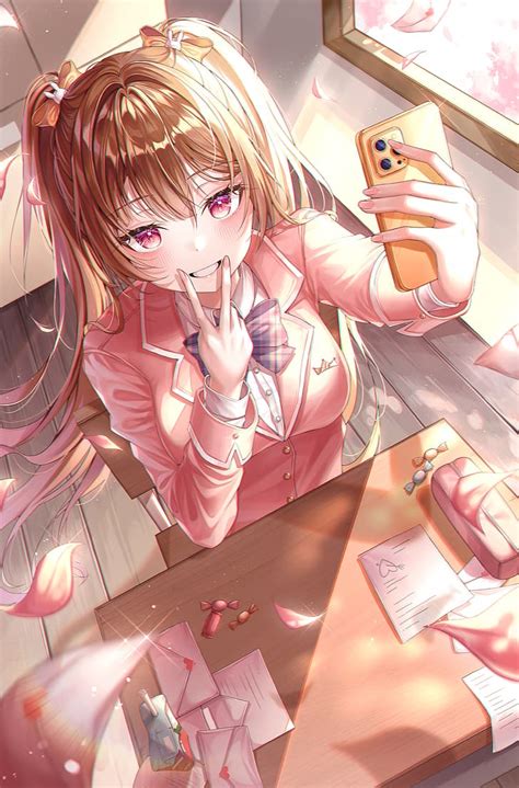 anime anime girls okul üniforması okul kızı orijinal karakterler uzun saç hd masaüstü