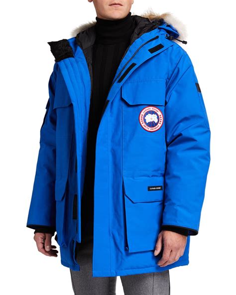 Canada Goose Expedition Logo Patch Parka Coat In Blue Modesens Canada Goose Mens Parka Coat