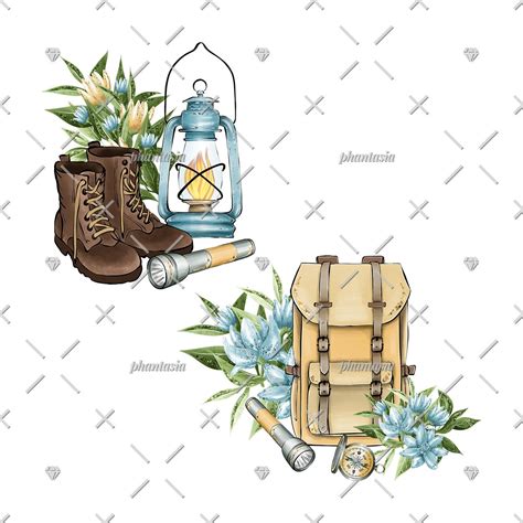 Wanderlust Watercolor Cliparts Travel Clipart Fall Clipart Etsy