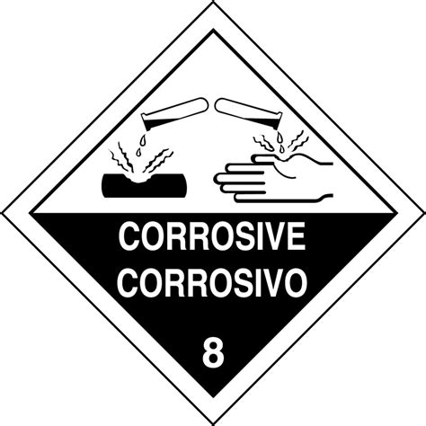Hazard Class Corrosive Dot Shipping Labels Mslsp