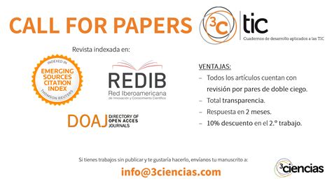 Call For Papers Tic1 3ciencias