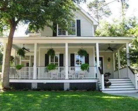 Southern Charm Wide Porch And Black Shutters Home Architecture