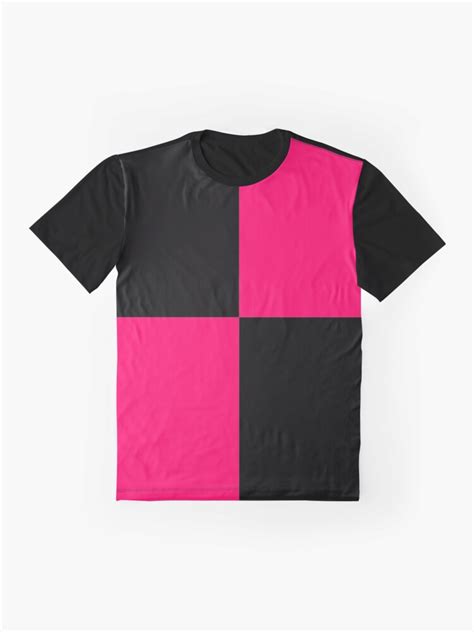Bright Fluorescent Hot Pink Neon And Black Checked Checkerboard T