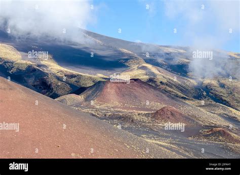 Southern Flank Of Mount Etna An Active Stratovolcano On The East Coast
