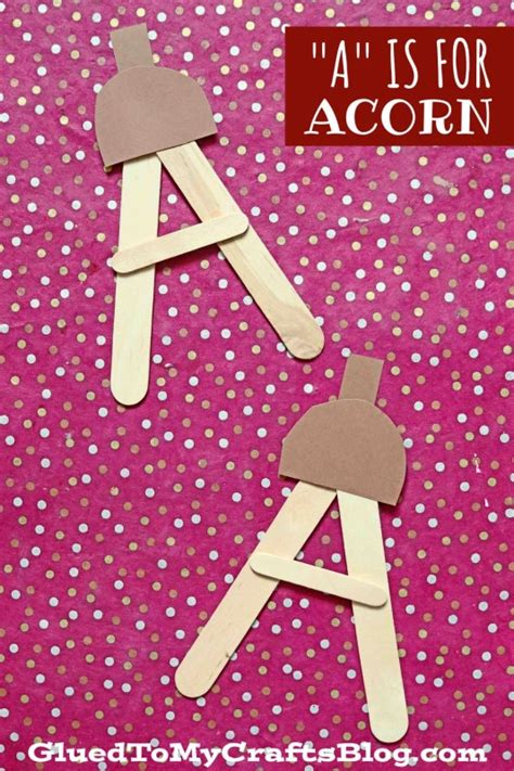 Popsicle Stick A Is For Acorn Craft