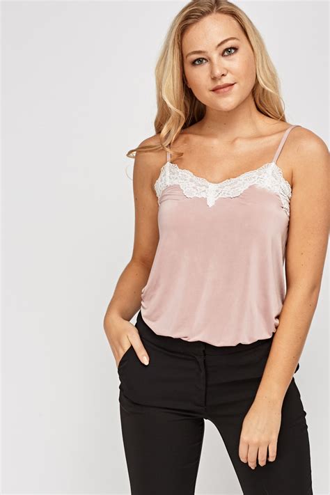Pack Of 3 Lace Trim Cami Tops Just 7