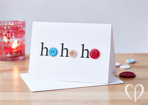 Assorted Handmade Button Christmas Card