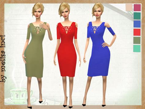 Melisa Incis Lace Up Cold Shoulder Dress Sims 4 Updates ♦ Sims 4