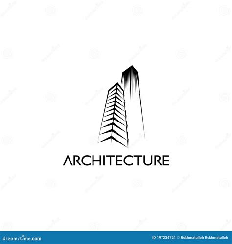 Architect Logo Illustration Creative Lines Building Abstract Vector