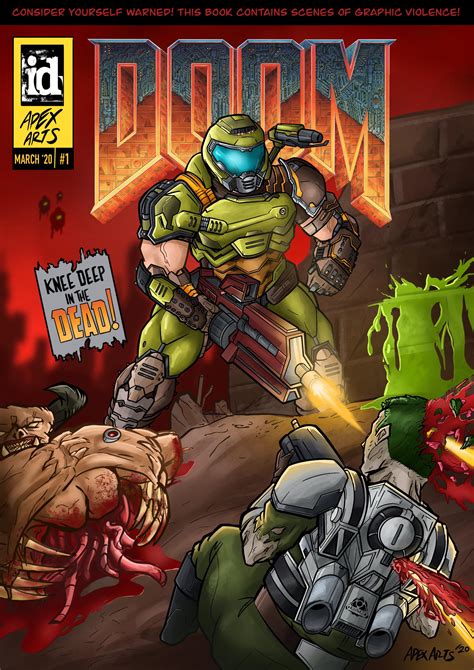 I Redrew The Famous Comic Cover From 1996 With A Doom Eternal Twist Rdoom