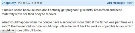 Mumsnet User Asks Why It S Assumed Mothers Will Be The Ones To Give Up Work Daily Mail Online
