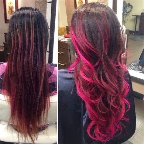For all the fans of pink hair, you really should consider a balayage. signature balayage/ombré in hot pink | Yelp
