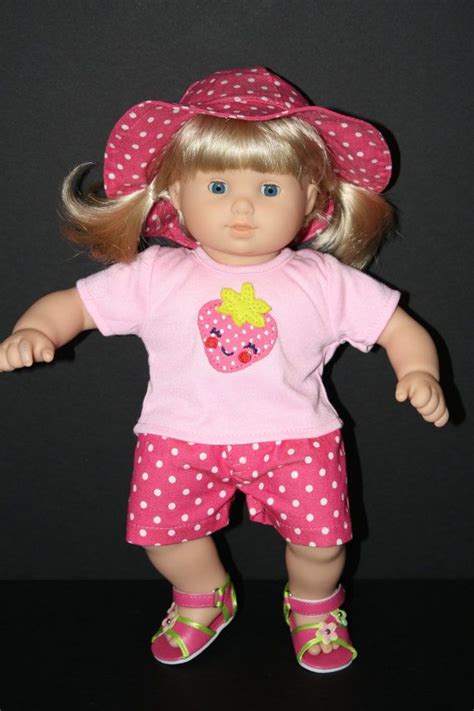 American Girl Bitty Baby 15 Doll Pink Polka Shorts By Weeline 1950