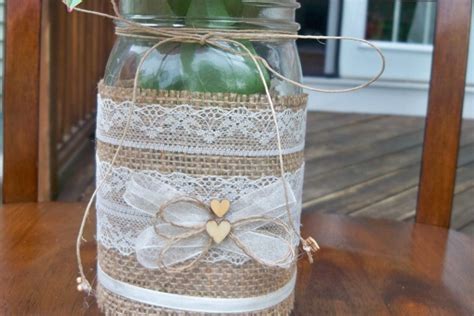 10 Burlap Mason Jar Sleeves Diy Wedding Decorations Rustic Etsy