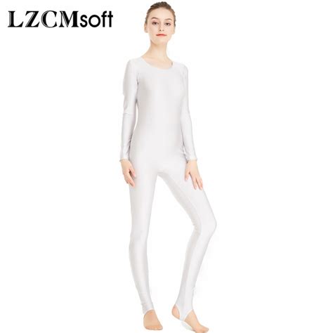 Lzcmsoft Ladies Lycra Spandex Full Body Unitard Women Long Sleeve