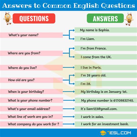 Phrases Answers To Common English Questions Preguntas Basicas En Hot Sex Picture