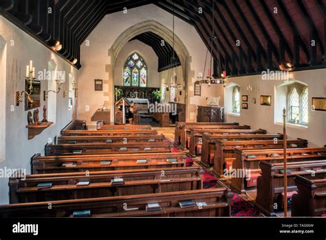 The nave & Sanctuary of St Lawrence Church, Tubney, Oxfordshire, UK