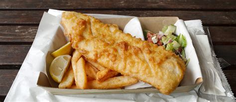 Fish And Chips Traditional Saltwater Fish Dish From England United Kingdom