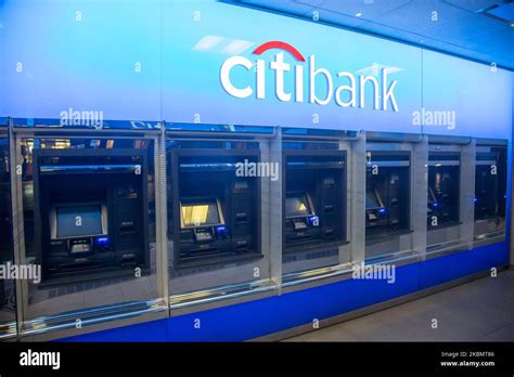 Bunch Of Atms A Citibank Bank Branch At 6th Avenue In New York City
