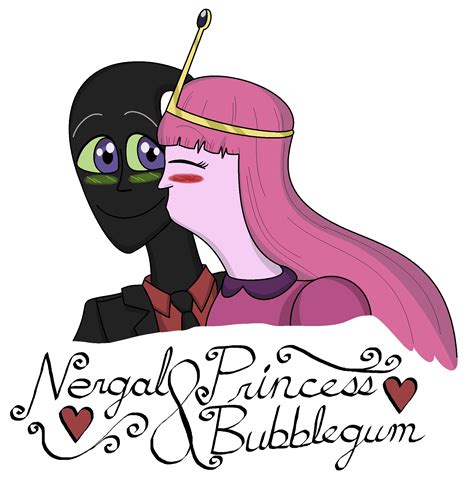 Nergal And Princess Bubblegum Kiss On The Cheeks As A Husband And Wife