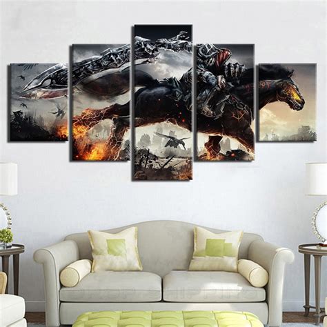 Darksiders Knight 5piece Hd Canvas Artwork Modular Wall Painting For