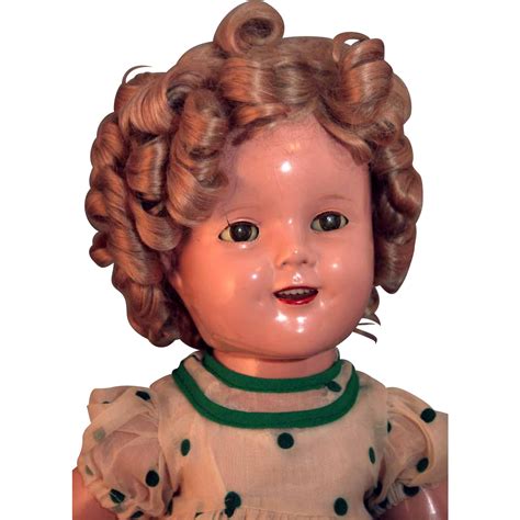 shirley temple composition 18 tall marked doll by ideal with replaced from holichs dolls on