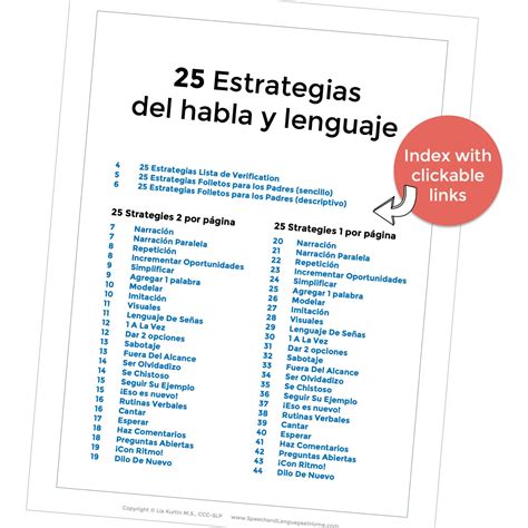 25 Speech And Language Strategies In Spanish — Slp