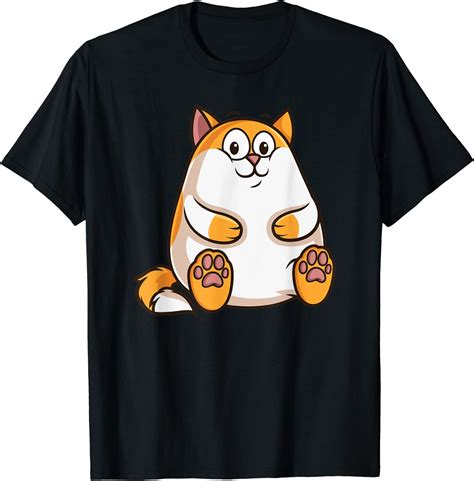 Fat Cat Funny Kitty Design T Shirt Clothing