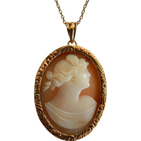 Lovely Antique 10k Gold Cameo Necklace From Kimsdollgems On Ruby Lane