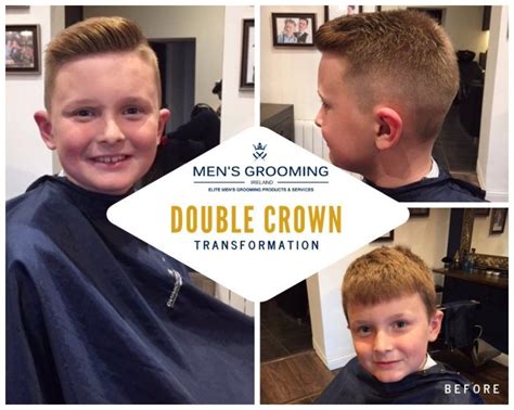 The hair is cut into long sharp layers to create this full, cascading shape. Haircuts for boys: Double crown transformation | Men's ...