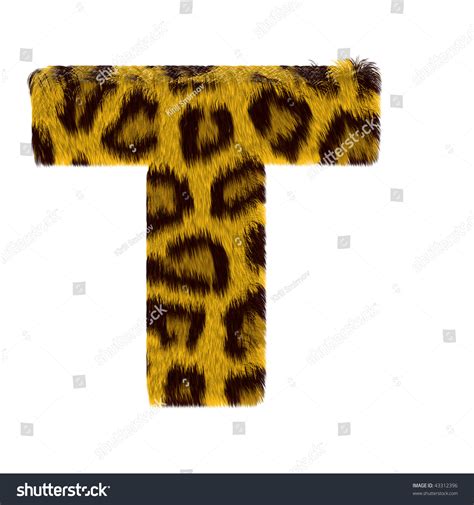 Letter From Tiger Style Fur Alphabet Isolated On White Background