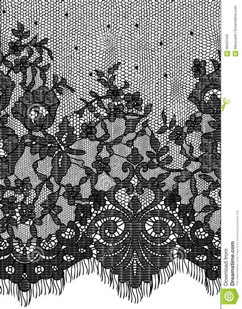 Seamless Vector Black Lace Pattern Stock Vector Illustration Of