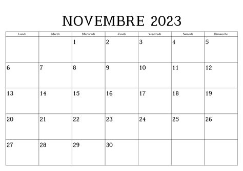 Novembre Calendrier Imprimer Mod Les Imprimables Pdf