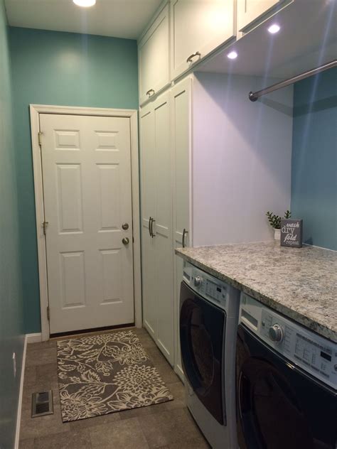 Paint is truly one of the easiest and cheapest room transformations in our world of home decor. Narrow laundry room redo. Paint color is Sherwin Williams ...