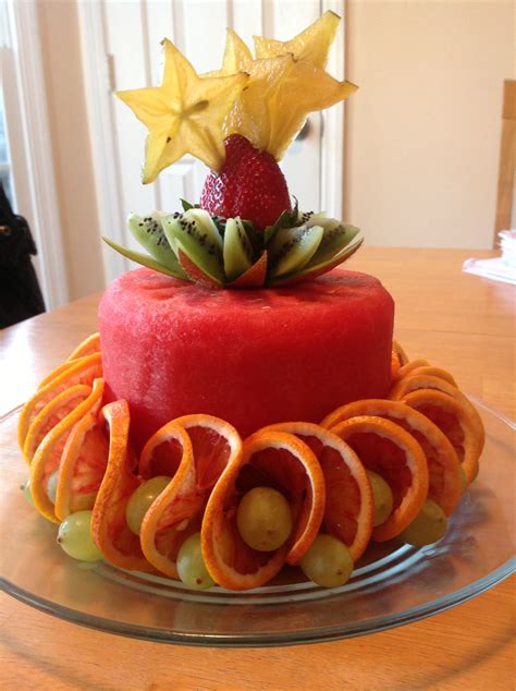 Botanically the watermelon is a fruit as it is the enlarged ovary of the flower and contains the seeds.fruitwatermelon can be a fruit, but also a veggieit's a fruitits a fruitfruit. Watermelon cake | Fruit birthday cake, Fresh fruit cake ...