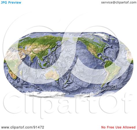Royalty Free Rf Clipart Illustration Of A World Map Shaded Relief In