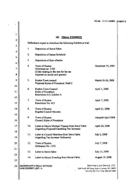 Equivalence trial exhibits the following properties. RUSTON INSIDER: RUSTON WITNESS EXHIBIT LIST