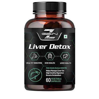 Genz Grow Liver Detox Supplement With Milk Thistle Extract Mg