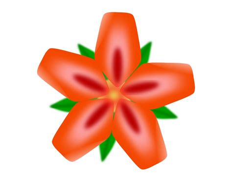 Spring Red Flower Flowers Cartoon Orange Border Hawaiian