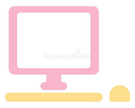 Pink Computer Icon Stock Vector Illustration Of Wavy 260377880