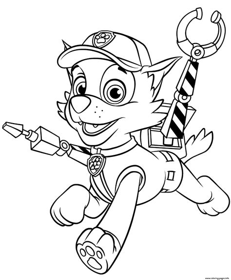 Rocky With Claws Paw Patrol Coloring Page Printable Coloring Home