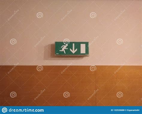 Exit Sign On Wall Stock Photo Image Of Safety Sign 132520688