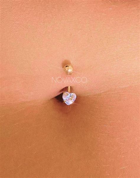 Sparkly Heart Star Belly Button Ring Angel Gold Dainty Body Etsy Belly Piercing Jewelry