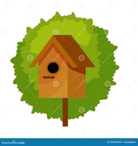 Birdhouse Hanging On Tree House For Birds Spring Nest Of Forest